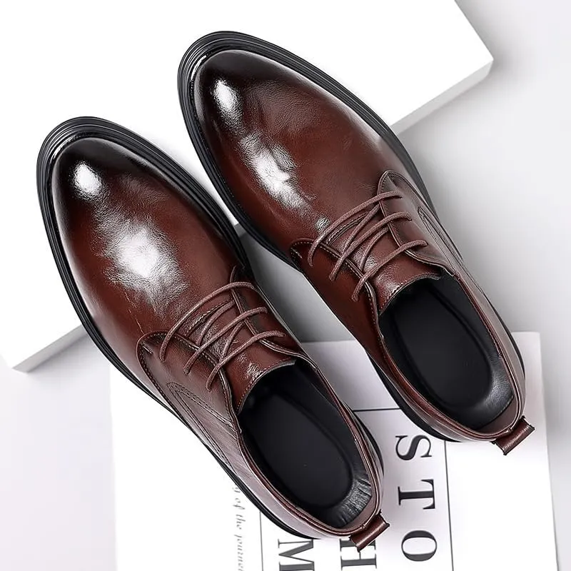 Men's Handmade Leather Modern Classic Lace up Leather Lined Perforated Dress Oxfords Shoes Men Brogue Business Shoes
