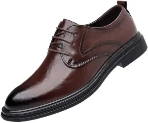 Men's Handmade Leather Modern Classic Lace up Leather Lined Perforated Dress Oxfords Shoes Men Brogue Business Shoes
