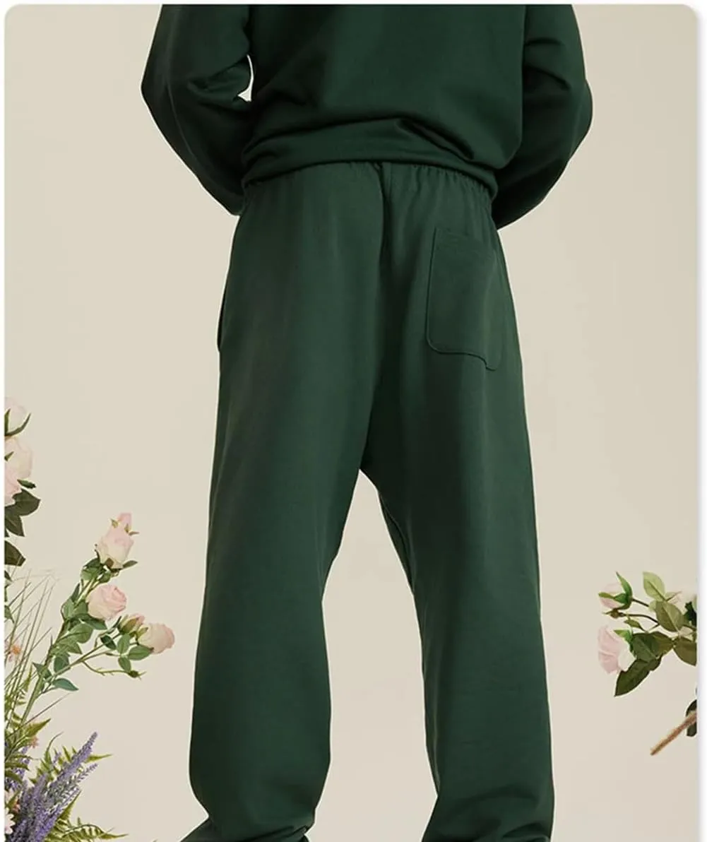 Men's Heavy Weight Solid Sweatpants Elastic Waist Loose Fit Casual Sport Joggers Streetwear