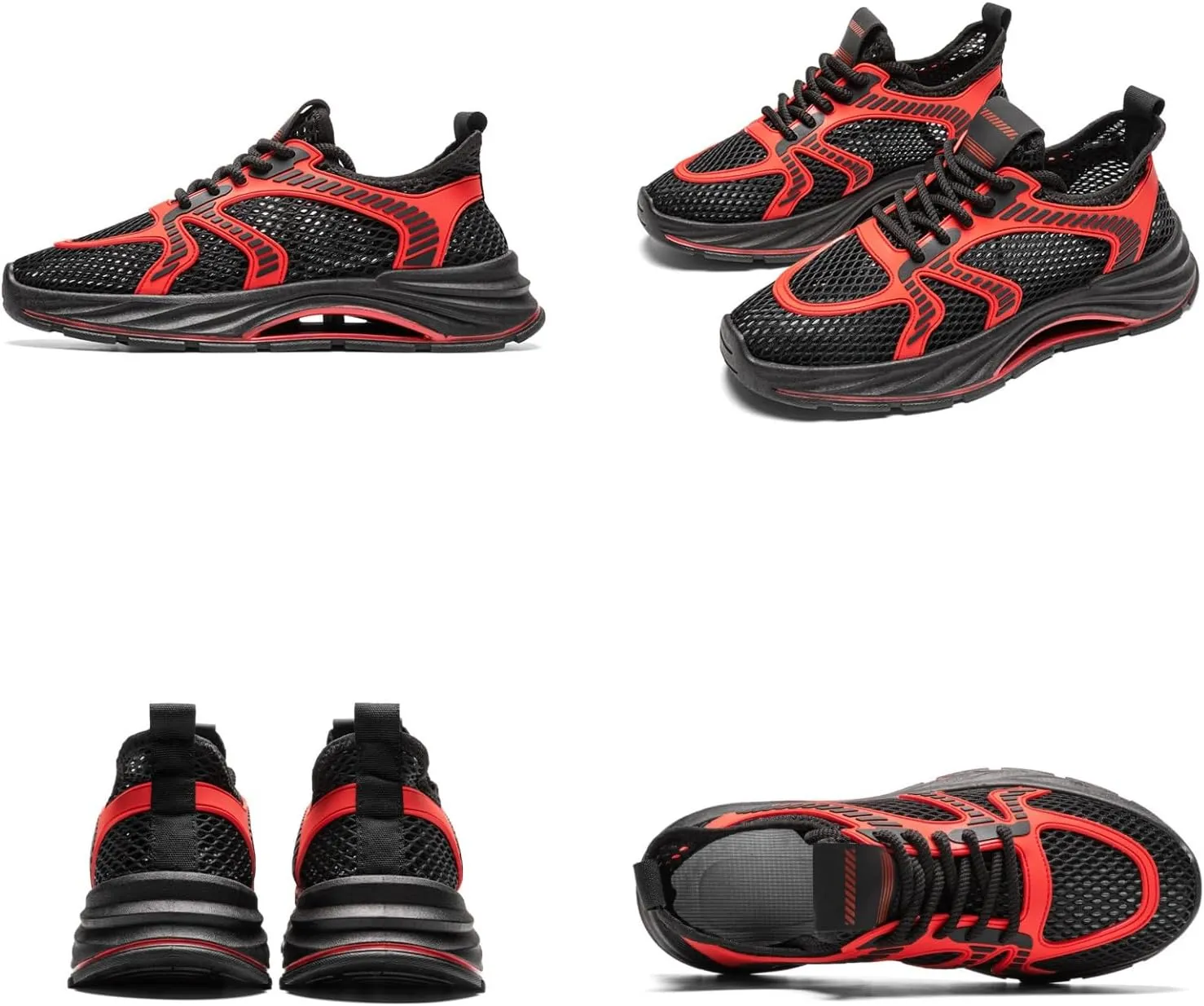 Men's Lightweight Breathable Mesh Athletic Shoes - Water Hiking Sneakers with Anti-Slip Sole & Shock-Absorbing Design for Outdoor Training Stream-Crossing and Casual Wear