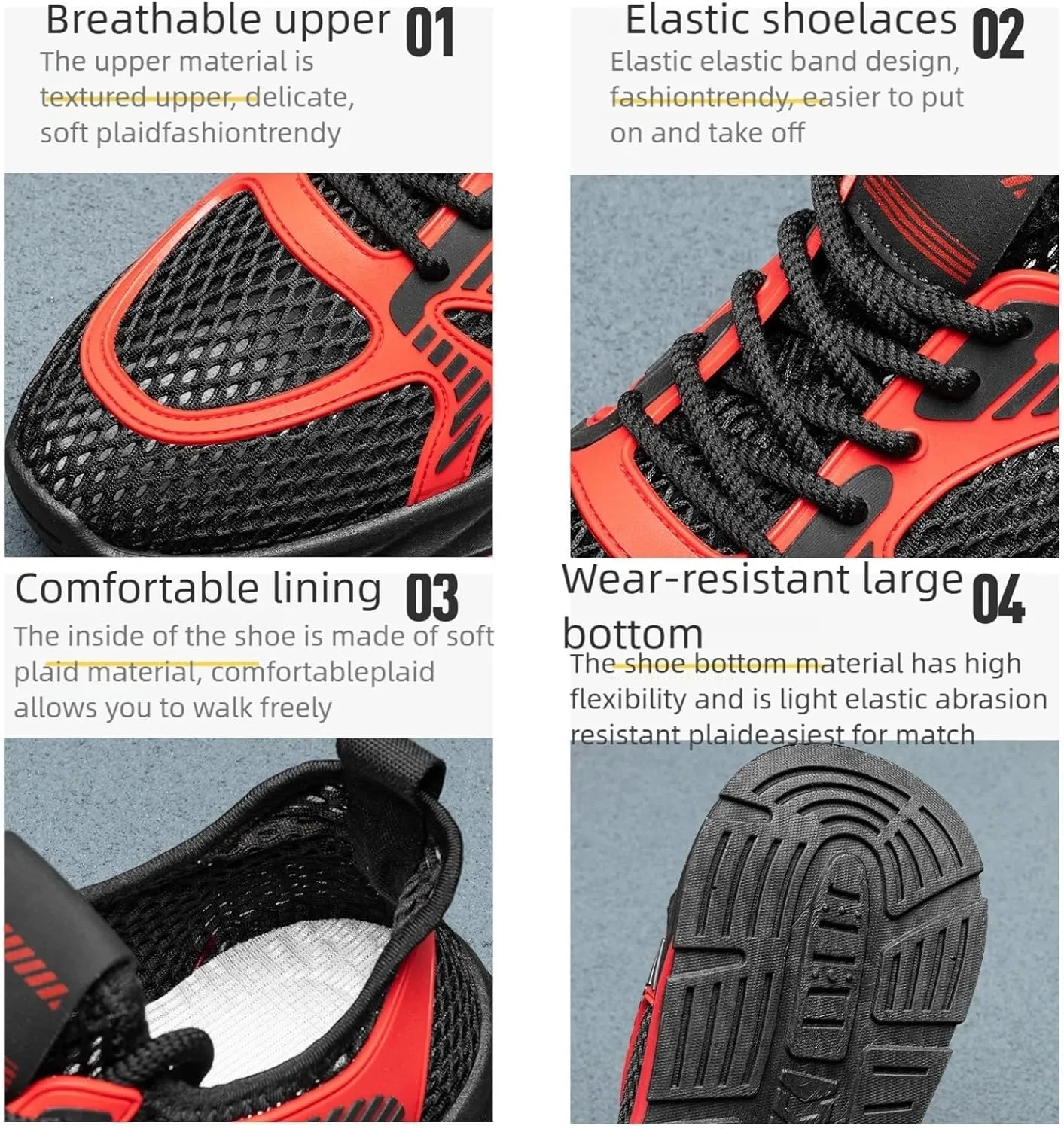 Men's Lightweight Breathable Mesh Athletic Shoes - Water Hiking Sneakers with Anti-Slip Sole & Shock-Absorbing Design for Outdoor Training Stream-Crossing and Casual Wear