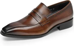 Men's Loafers & Slip-Ons - Full-Grain Leather Penny Loafers | Timeless Dress Shoes with Coin Keeper