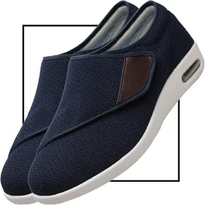 Mens Loafers Wide Fit Slip On Leather Shoes Breathable Knit Mesh Upper Comfortable Moccasins Casual Walking Sneakers for Men Soft Sole Lightweight Sneakers