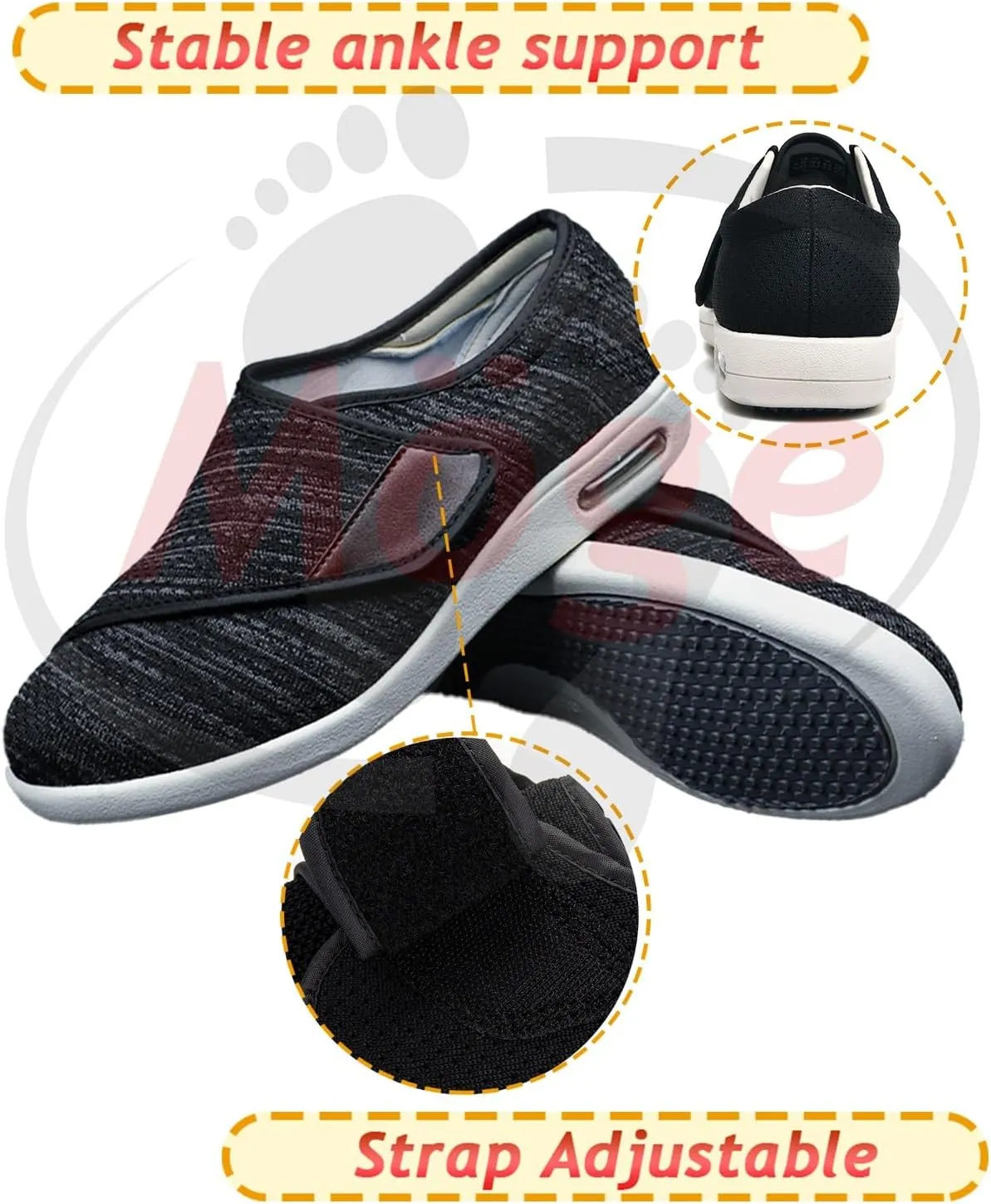 Mens Loafers Wide Fit Slip On Leather Shoes Breathable Knit Mesh Upper Comfortable Moccasins Casual Walking Sneakers for Men Soft Sole Lightweight Sneakers