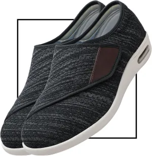 Mens Loafers Wide Fit Slip On Leather Shoes Breathable Knit Mesh Upper Comfortable Moccasins Casual Walking Sneakers for Men Soft Sole Lightweight Sneakers