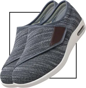 Mens Loafers Wide Fit Slip On Leather Shoes Breathable Knit Mesh Upper Comfortable Moccasins Casual Walking Sneakers for Men Soft Sole Lightweight Sneakers