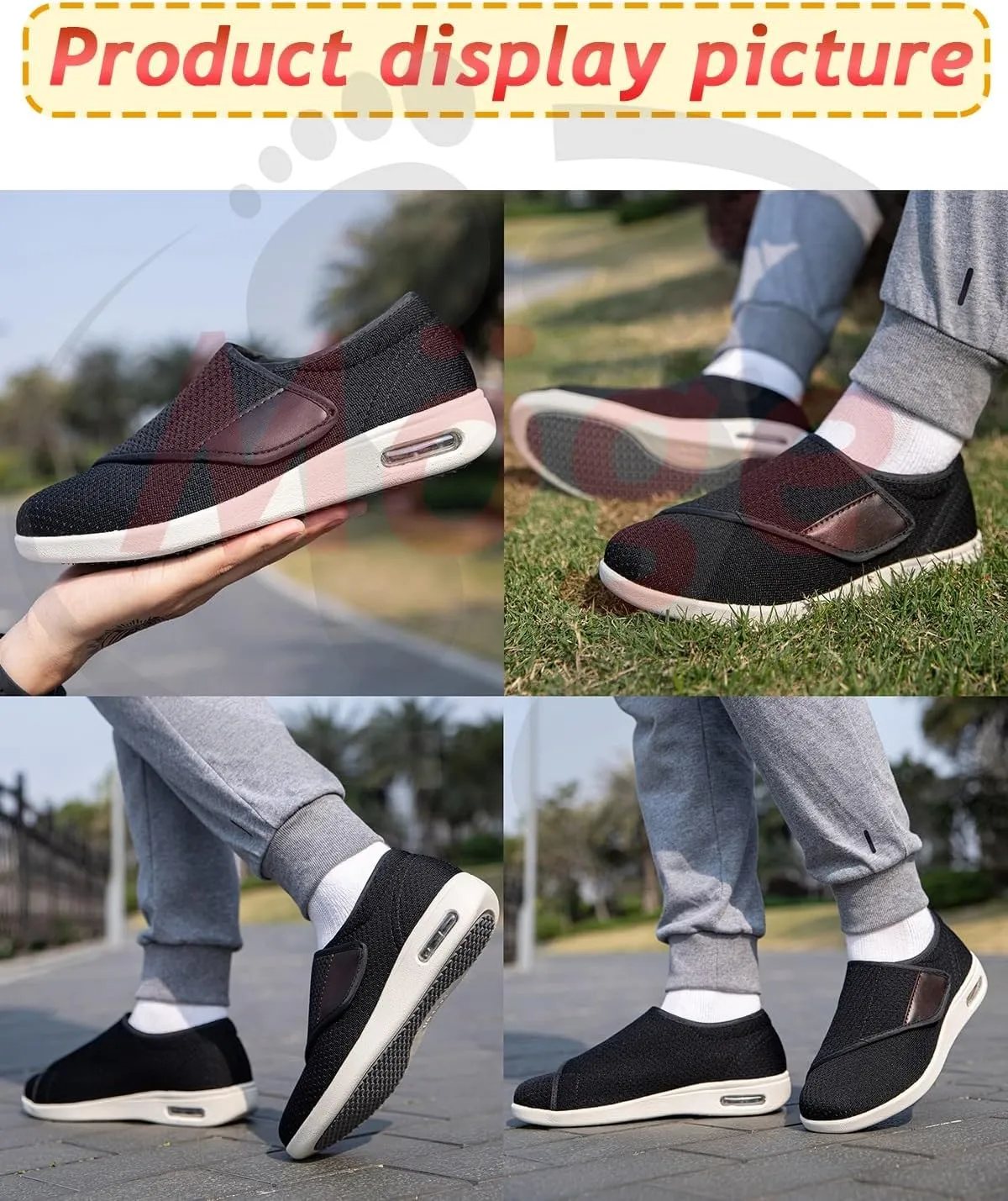 Men's Orthopedic Walking Shoes with Arch Support, Men Comfortable Loafers Cushioned Slip On Shoes for Plantar Fasciitis Breathable Orthotic Loafers for Foot and Heel Pain
