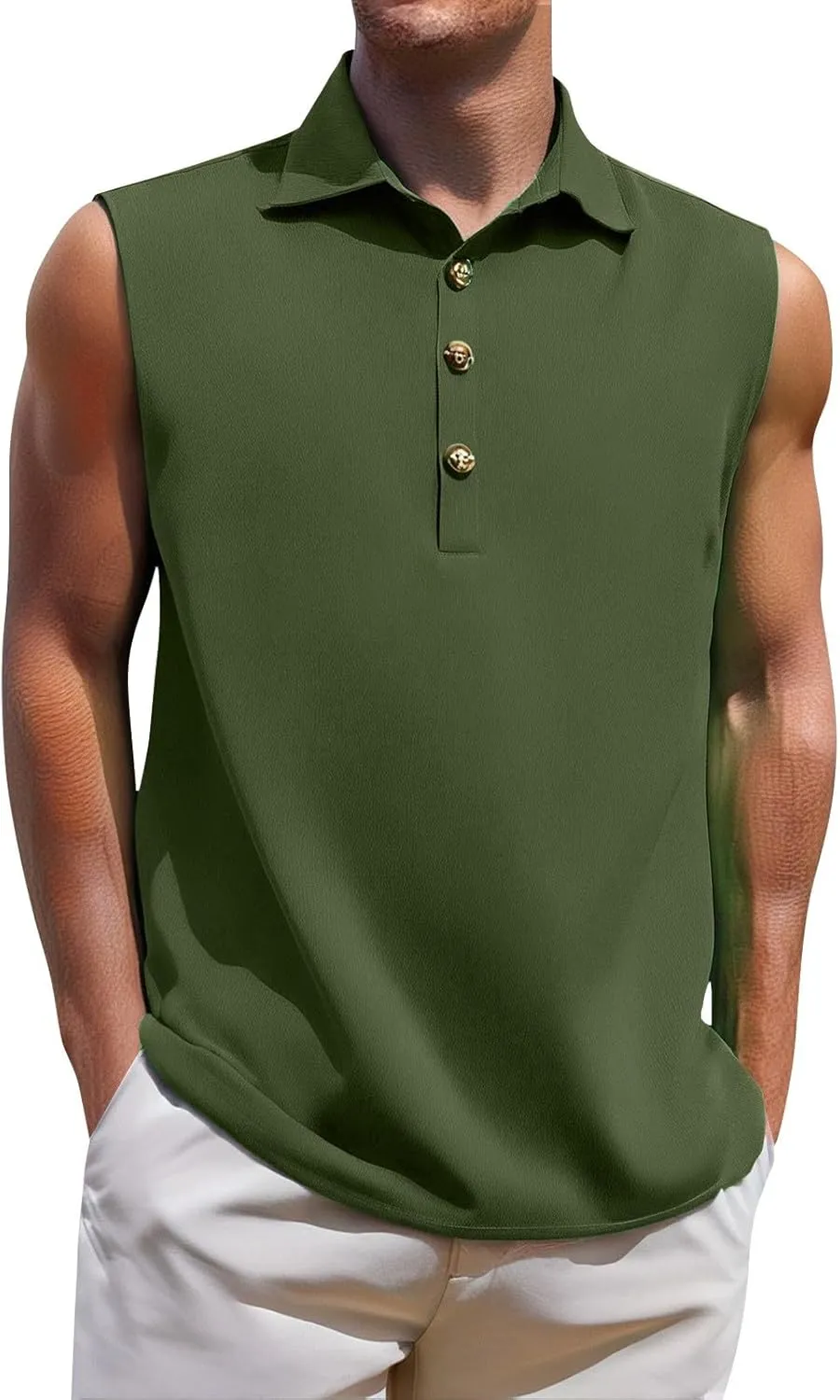 Mens Sleeveless Button Down Beach Shirts Casual Summer Hippie Tank Tops Fashion Solid Collared Linen Tank Shirt 2025