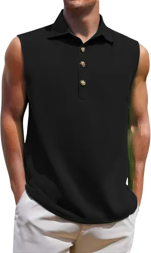 Mens Sleeveless Button Down Beach Shirts Casual Summer Hippie Tank Tops Fashion Solid Collared Linen Tank Shirt 2025