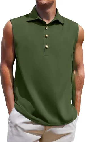 Mens Sleeveless Button Down Beach Shirts Casual Summer Hippie Tank Tops Fashion Solid Collared Linen Tank Shirt 2025