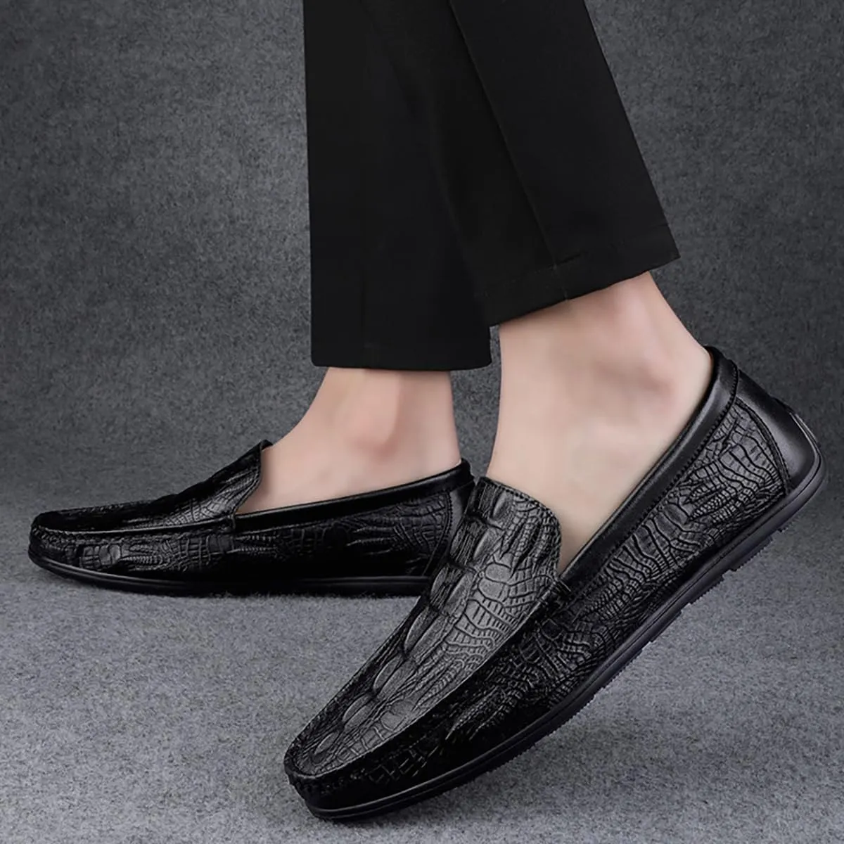 Men's Slip On Driving Loafers,Lightweight All-Day Comfort Non-Slip Soft Sole Penny,Fashion Casual Business Dress Oxford Boat Shoes