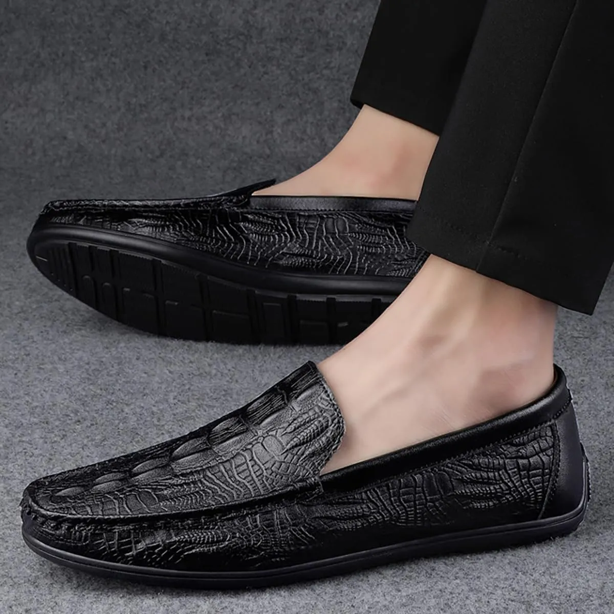 Men's Slip On Driving Loafers,Lightweight All-Day Comfort Non-Slip Soft Sole Penny,Fashion Casual Business Dress Oxford Boat Shoes