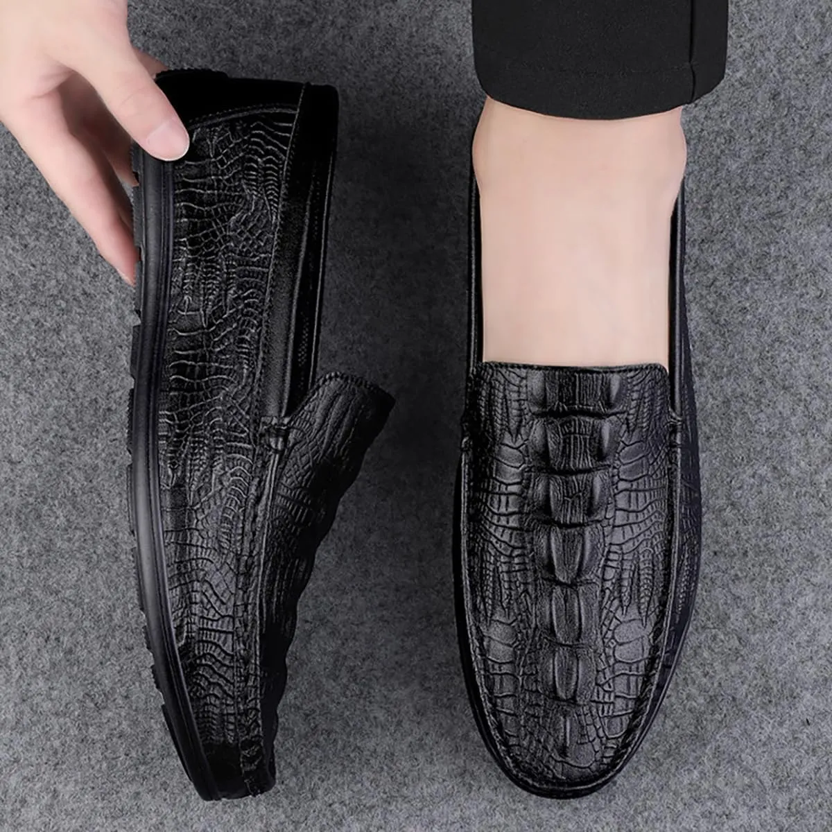 Men's Slip On Driving Loafers,Lightweight All-Day Comfort Non-Slip Soft Sole Penny,Fashion Casual Business Dress Oxford Boat Shoes