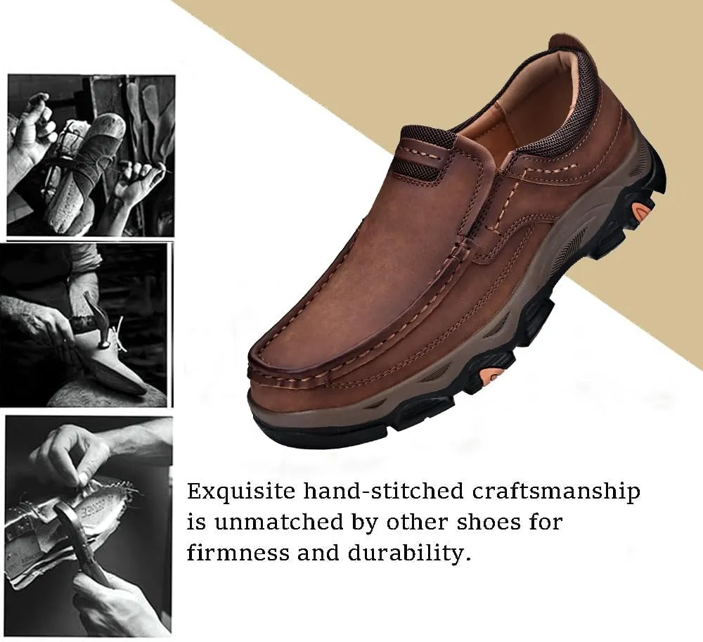 Mens Slip on Loafers Casual Leather Shoes Walking for Work Office Dress Outdoor Shoes