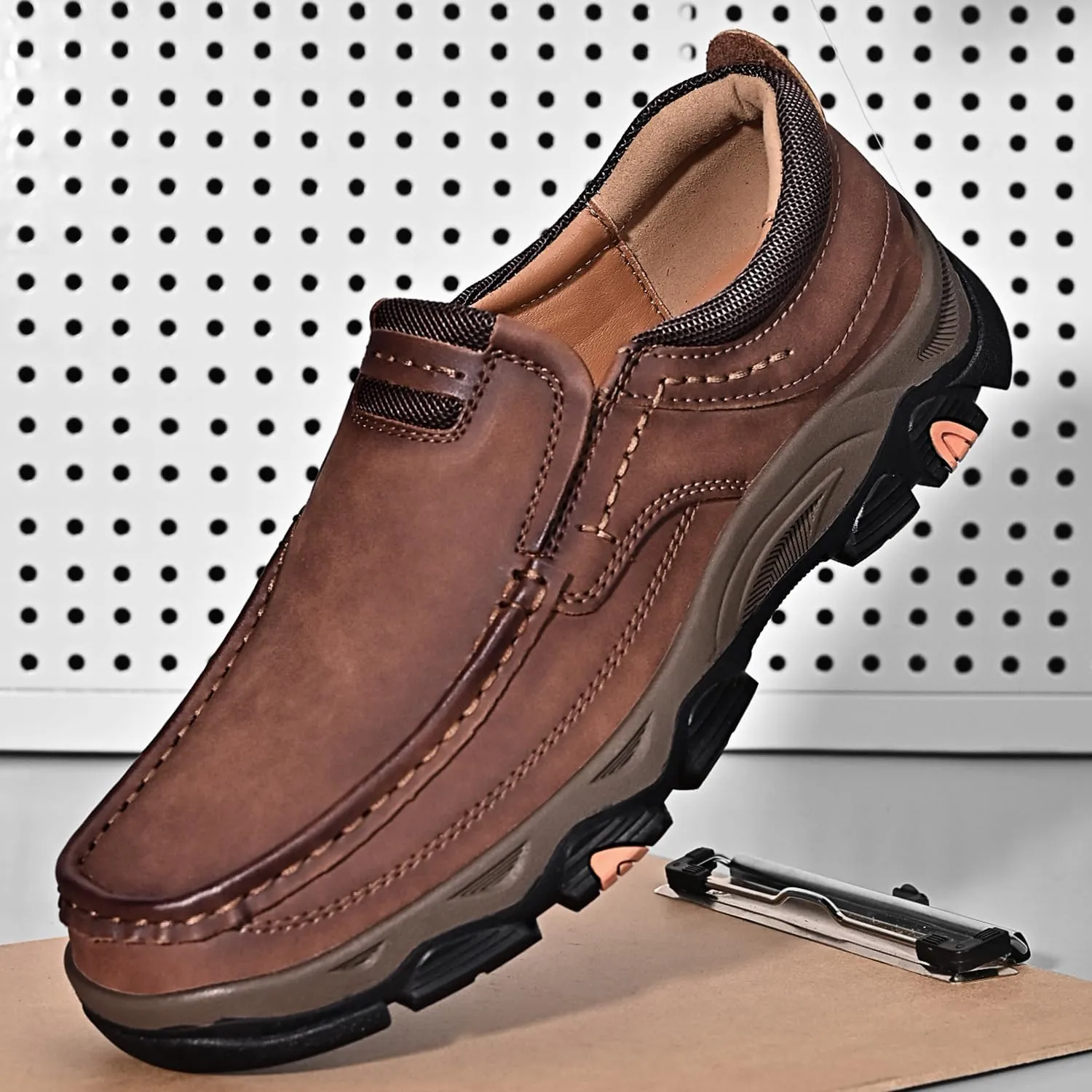 Mens Slip on Loafers Casual Leather Shoes Walking for Work Office Dress Outdoor Shoes