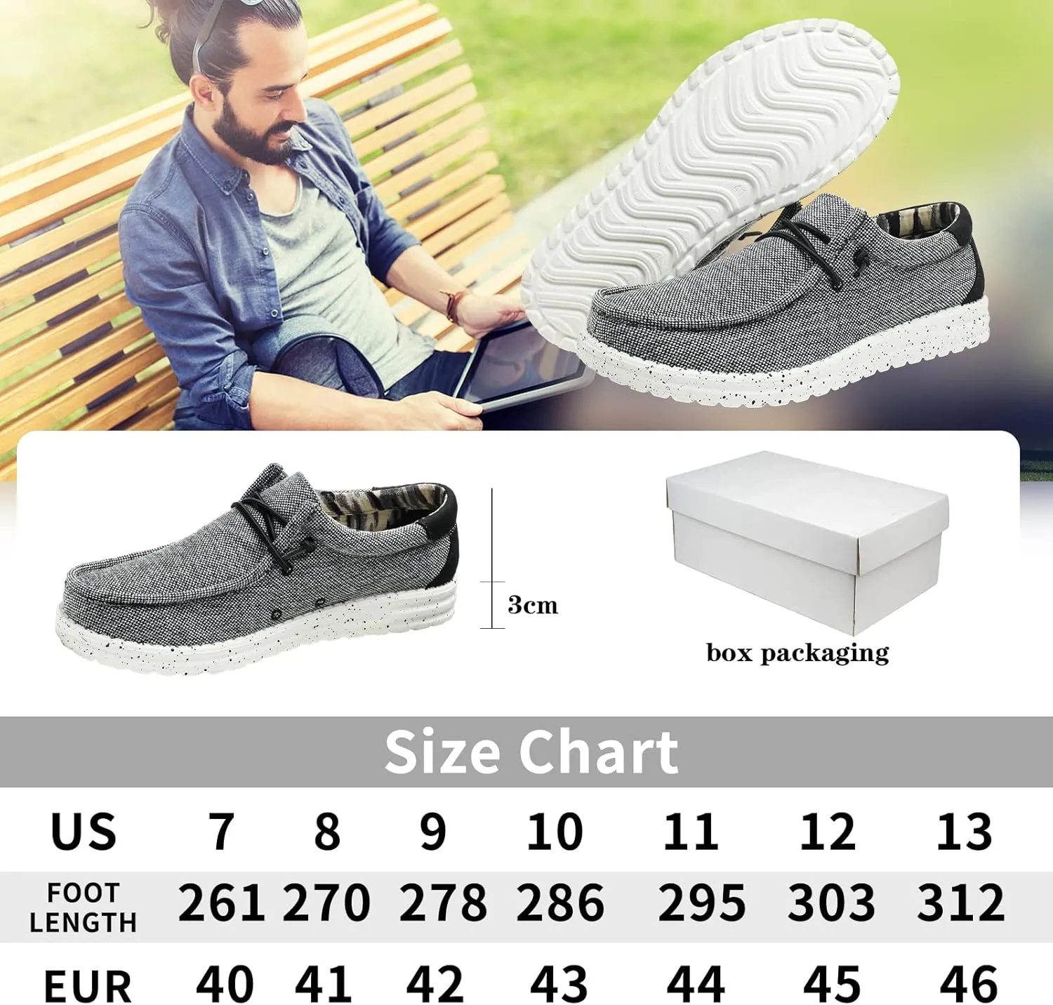 Mens Slip On Loafers Shoes Machine Washable Men Casual Boat Shoe for Work Walk and Traveling Breathable Lightweight Comfort Removable PU Insole Black Grey