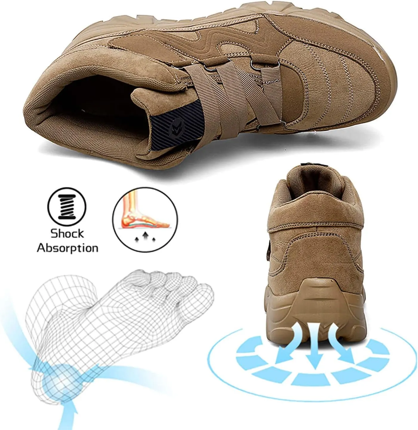Men's Slip On Walking Sneakers Comfortable Hiking Fashion high top Boots…