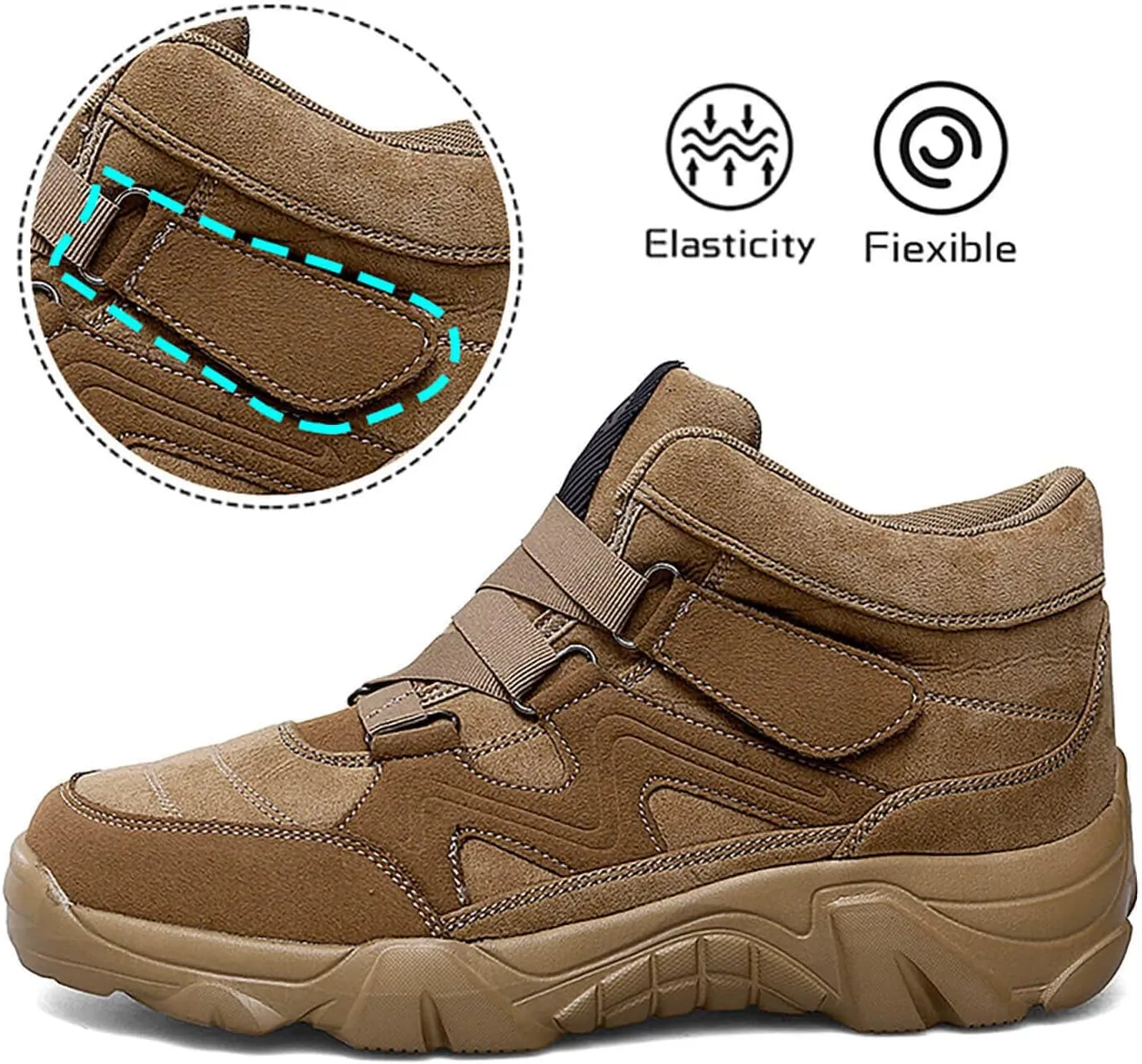 Men's Slip On Walking Sneakers Comfortable Hiking Fashion high top Boots…