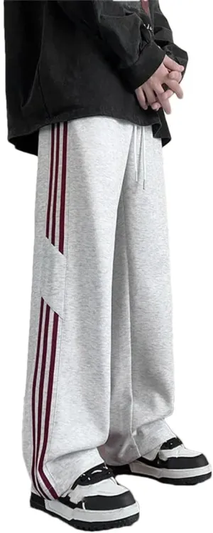 Men's Straight Leg Casual Sweatpants Elastic Waist Midweight Comfortable Fit Trousers for Daily Wear