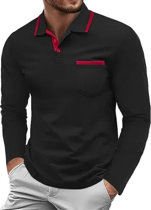 Mens T Shirts Casual Lapel Buttons Lapel T Shirt Tops Men's Business Tops Polo White Tees for Men Gifts for Him Polo