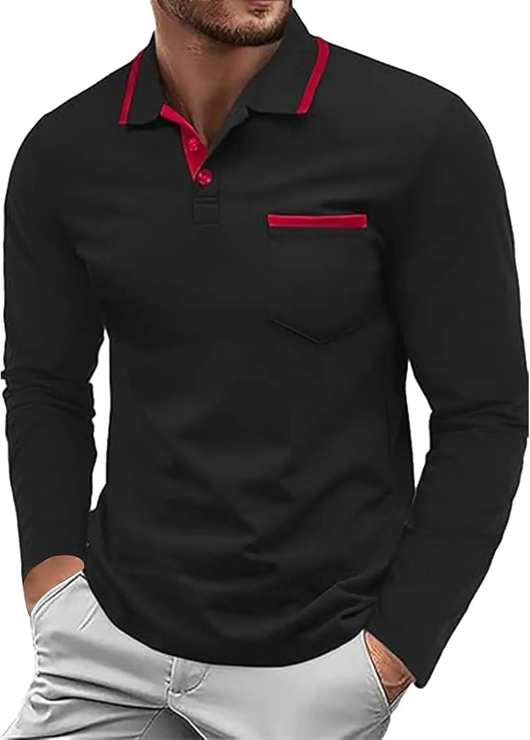 Mens T Shirts Casual Lapel Buttons Lapel T Shirt Tops Men's Business Tops Polo White Tees for Men Gifts for Him Polo
