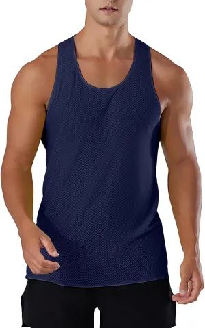 Mens Tank Top Soft Sleeveless Performance Boxing Moisture Wicking Muscle Tees Workout Running Athletic Quick Dry Tops