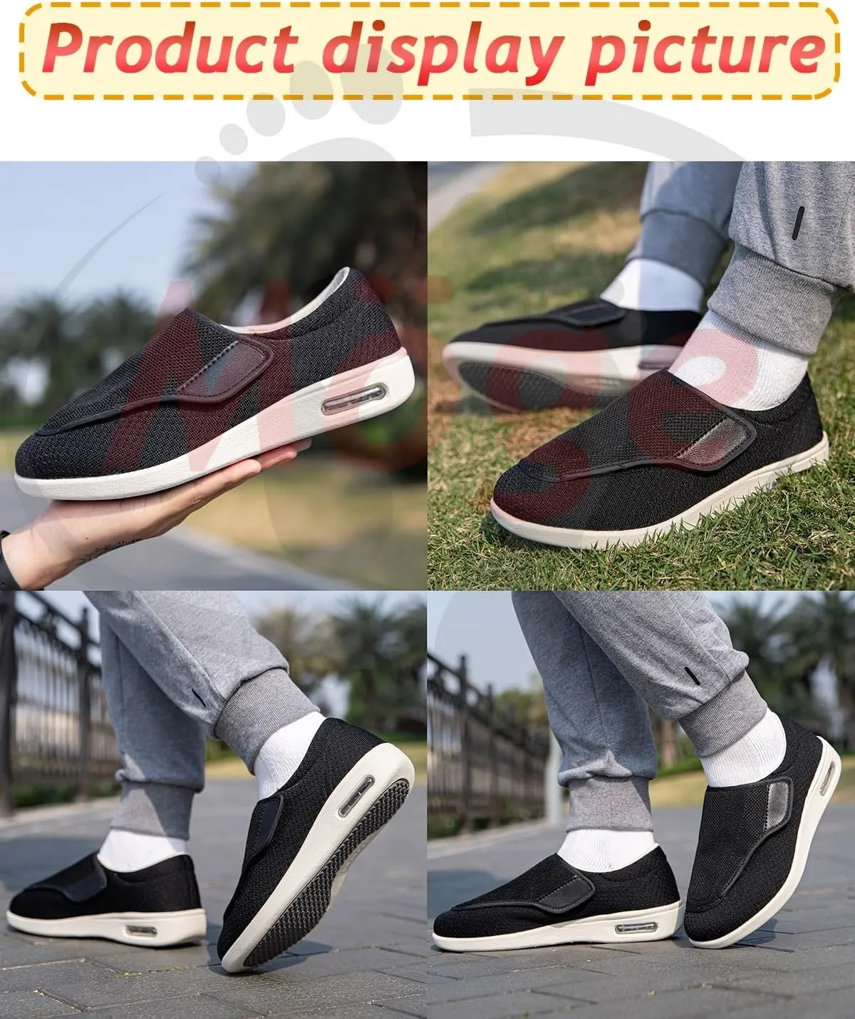 Mens Walking Shoes Slip-on Trainers Loafers with Arch Support Orthopedic Casual Sneakers for Plantar Fasciitis Indoor & Outdoor Walking Slippers Shoes
