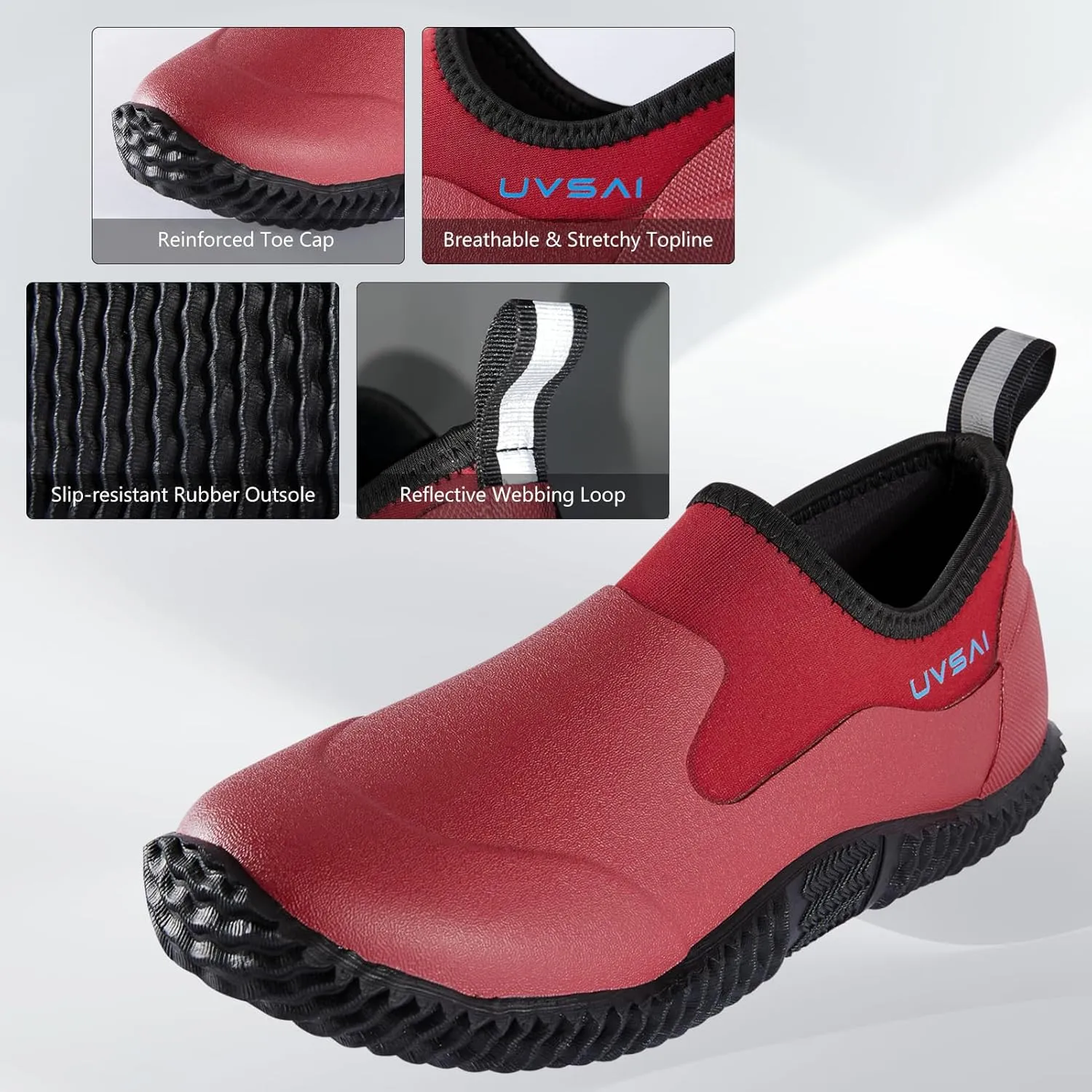 Men’s Waterproof Garden Shoes Rain Boots Slip-On Footwear for Gardening Farming Camping Lawn Care Yard Work