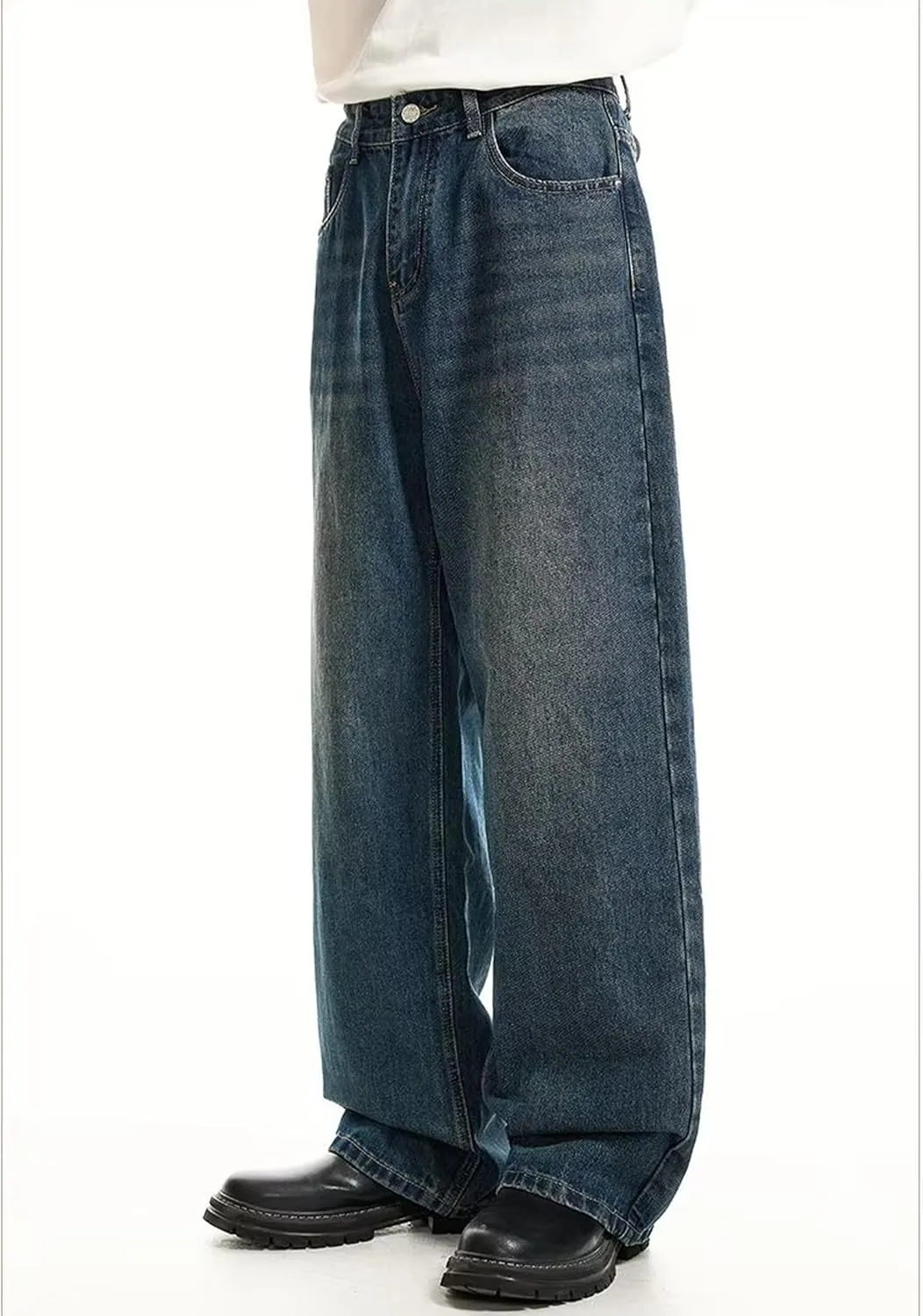Men's Y2K Jeans Vintage Baggy Jean Pants Grunge Aesthetic Skater Pants Streetwear Relaxed Fit Jeans Trousers