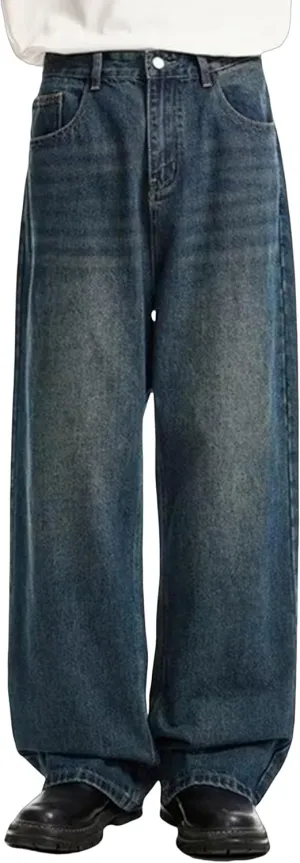 Men's Y2K Jeans Vintage Baggy Jean Pants Grunge Aesthetic Skater Pants Streetwear Relaxed Fit Jeans Trousers
