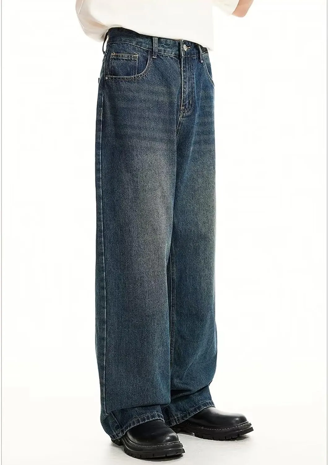 Men's Y2K Jeans Vintage Baggy Jean Pants Grunge Aesthetic Skater Pants Streetwear Relaxed Fit Jeans Trousers