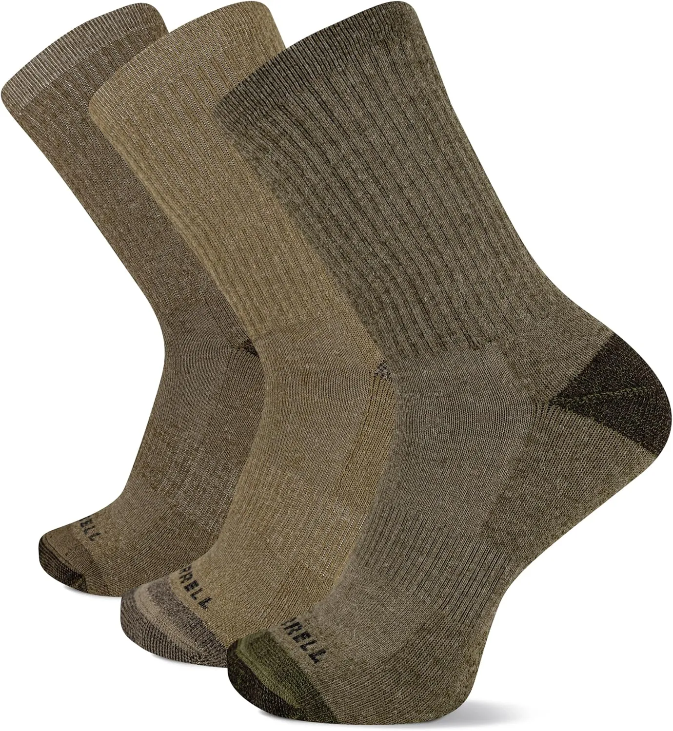 Merrell Unisex Adult Wool Everyday Hiking Crew Socks - 3 & 6 Pairs - Cushioned Moisture Wicking