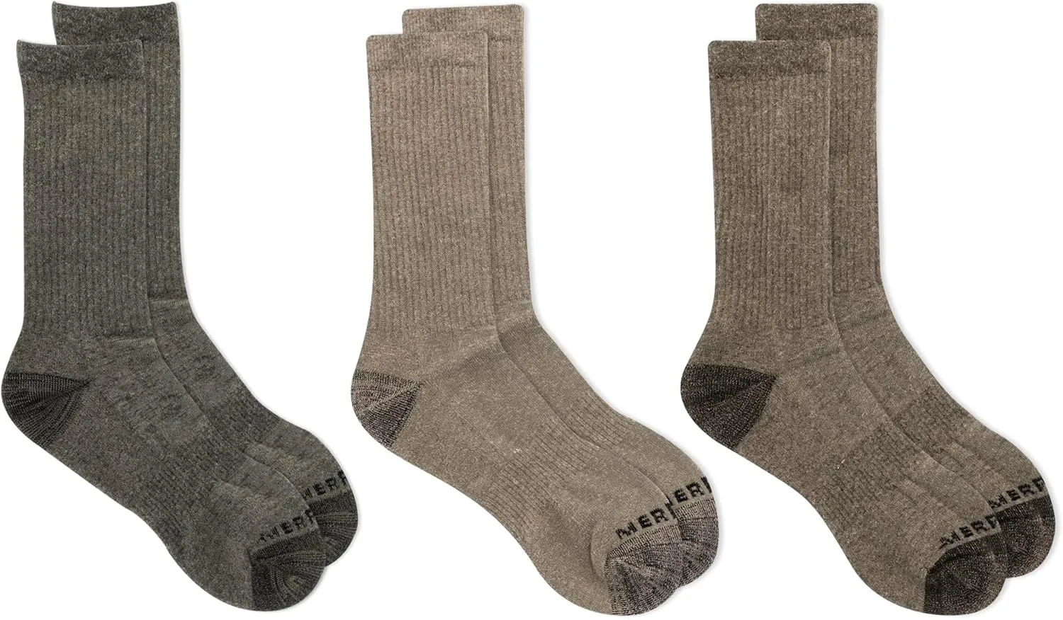 Merrell Unisex Adult Wool Everyday Hiking Crew Socks - 3 & 6 Pairs - Cushioned Moisture Wicking
