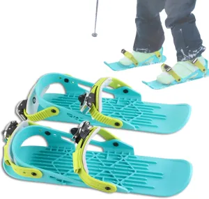 Mini Ski Skates, Mini Ski Shoes Adjusable Skiboards Attach to Skis Boots Snowskates Snowblades Skiboards for 30-38 Size Downhill Slopes Winter Sport