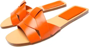 MissHeel Braided Soft Padded Sandals Single Band Flats