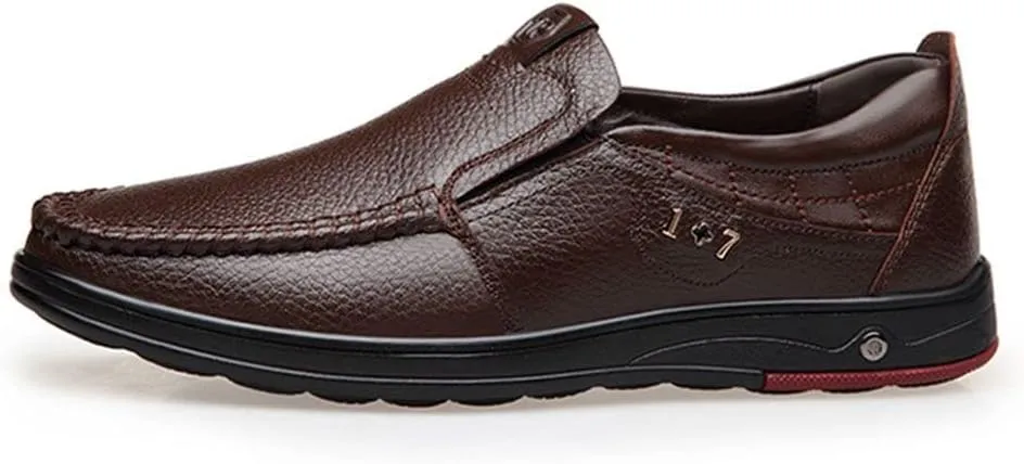 mitvr Mens Casual Leather Shoes Business Slip-on Shoes Comfort Fashion Driving Shoes for Male