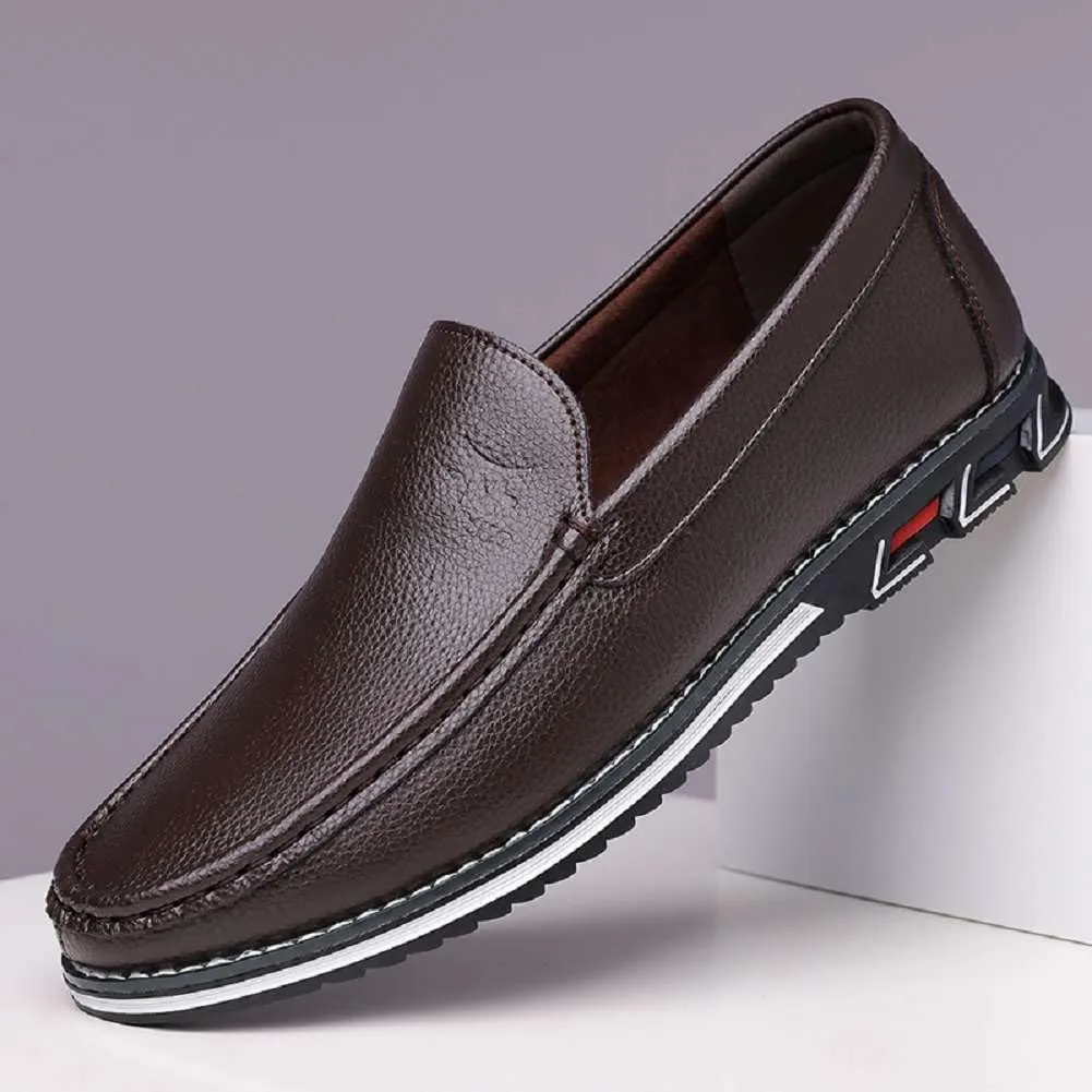 mitvr Mens Casual Leather Shoes Business Slip-on Shoes Comfort Fashion Driving Shoes for Male