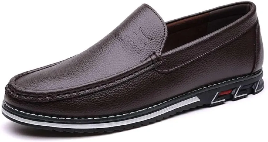 mitvr Mens Casual Leather Shoes Business Slip-on Shoes Comfort Fashion Driving Shoes for Male