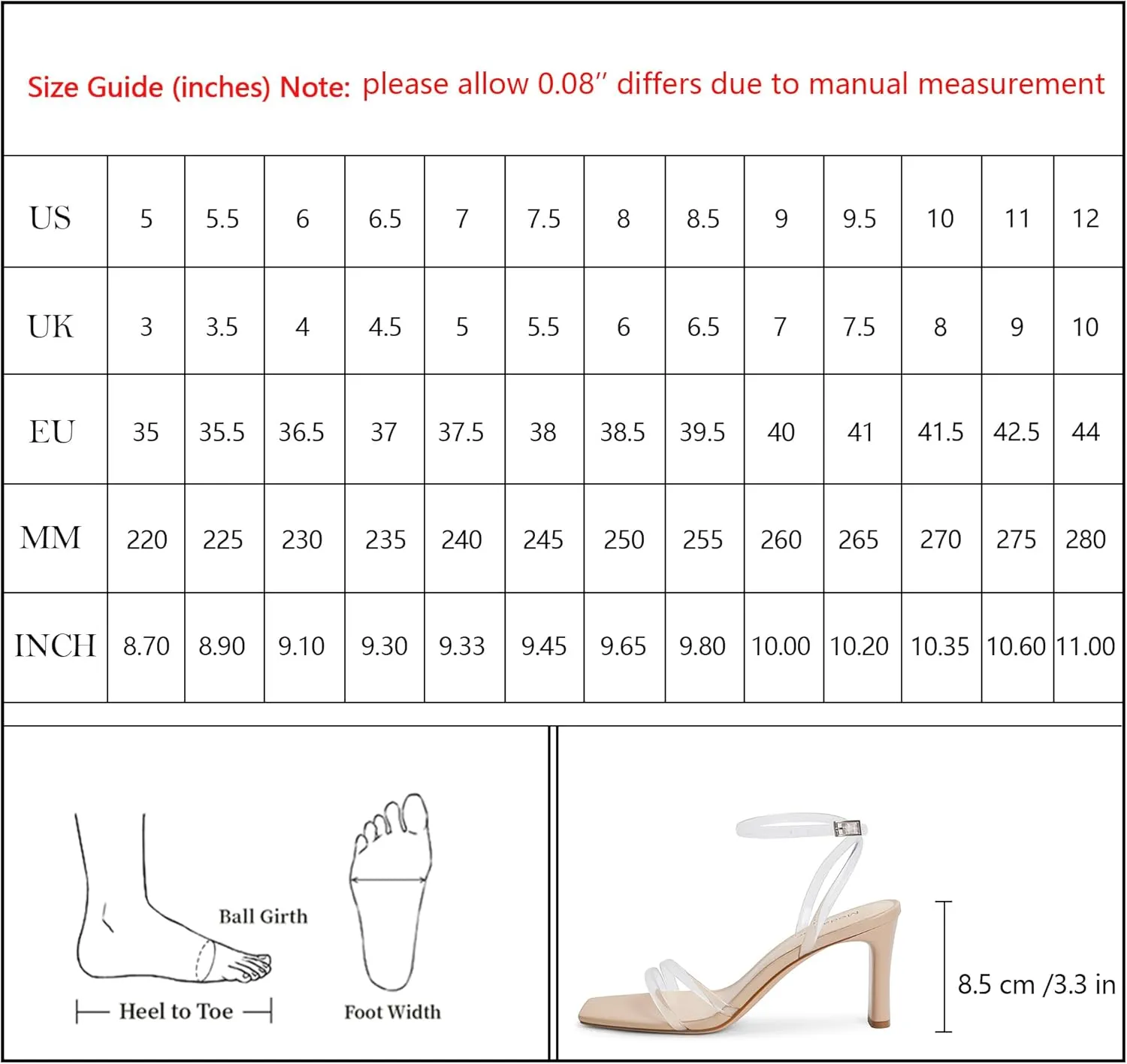 Modatope Womens Sandals Square Open Toe Chunky High Heels Strappy Ankle Strap Sandals Comfort Dress Party Shoes