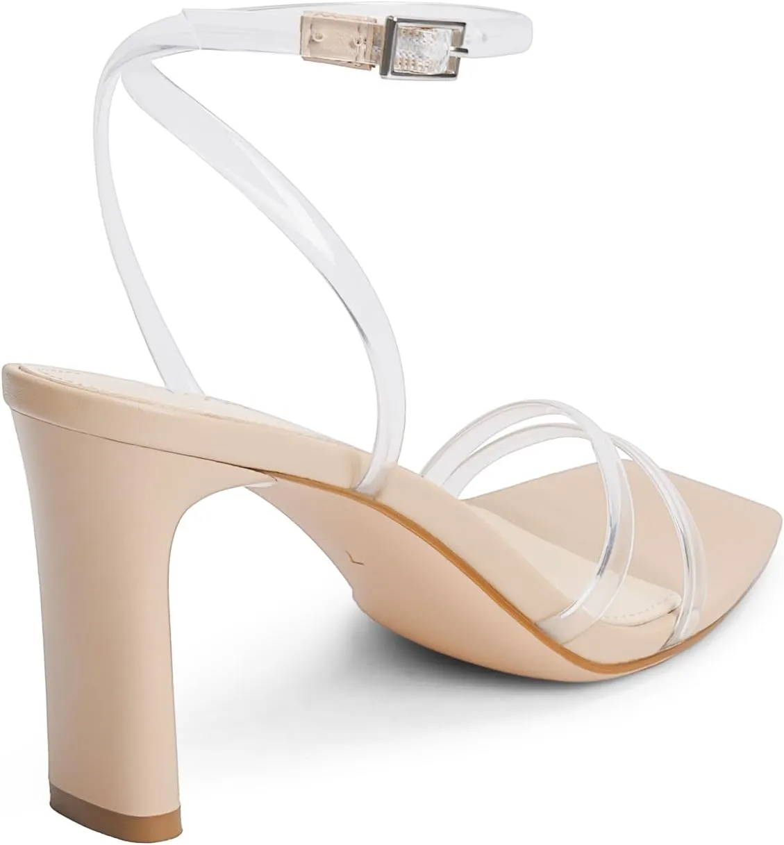 Modatope Womens Sandals Square Open Toe Chunky High Heels Strappy Ankle Strap Sandals Comfort Dress Party Shoes