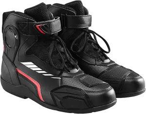 Motorcycle Shoes(39-46), Mens Breathable Street Riding Boots with Ankle Support and Gear Shift Pad, Motorsports Protective Footwear for All Seasons, Waterproof/Non-Slip,45,Red