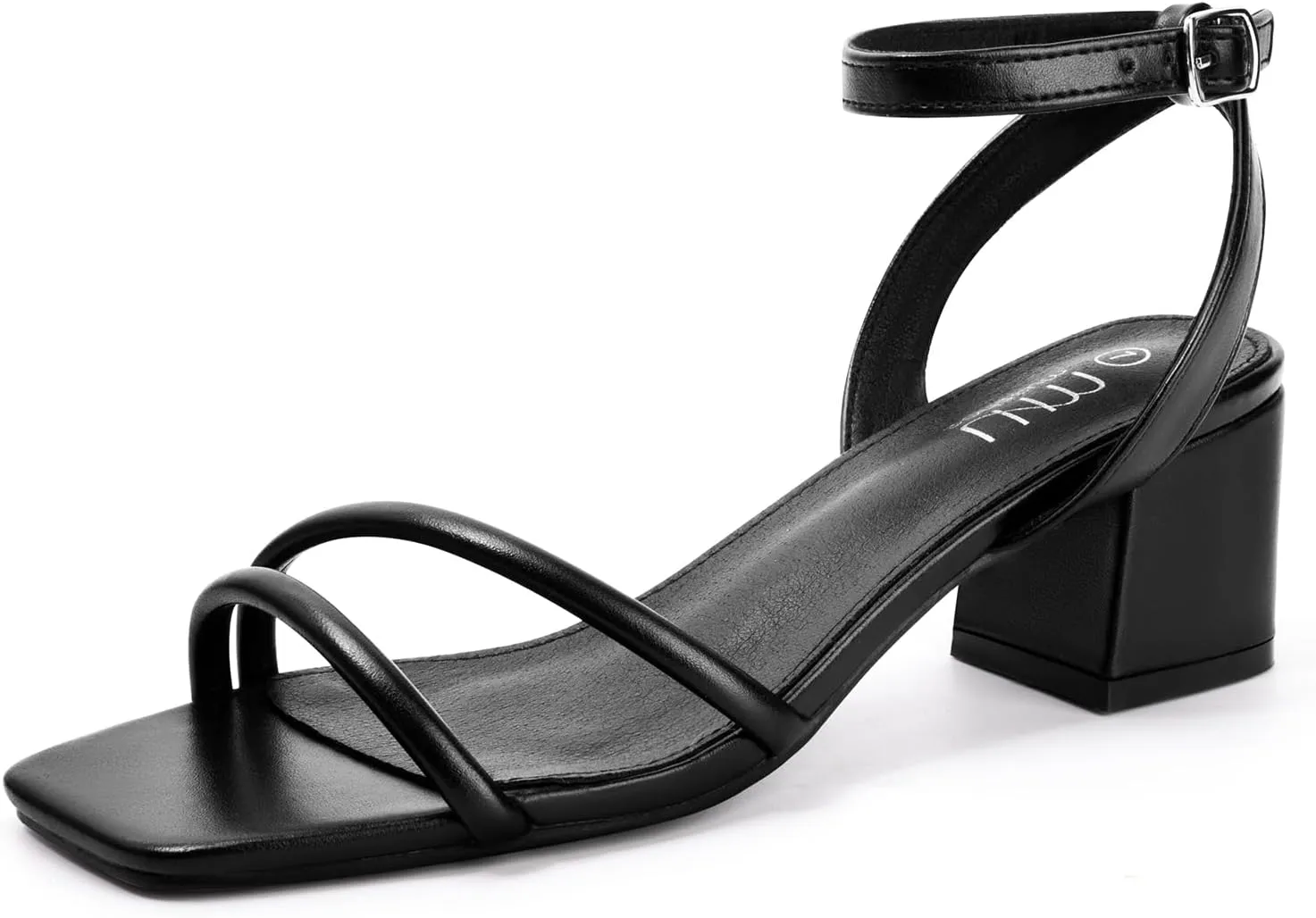 MUSSHOE Block Heeled Prom Heels Sandals for Women Chunky Square Open Toe Strappy High Heels Ankle Buckle Sandals Party Wedding Bridal Dress Shoes