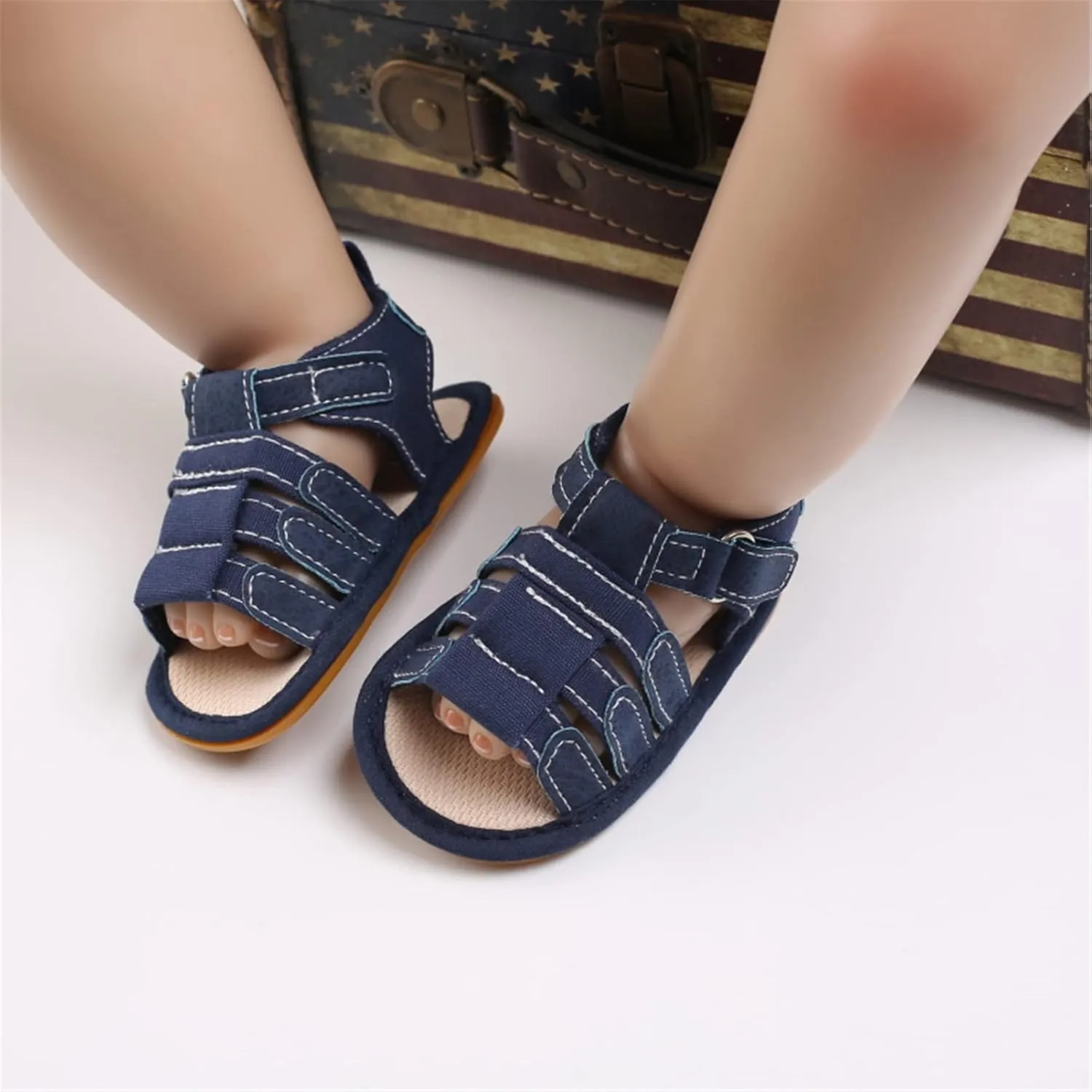 myppgg Baby Boys Girls Summer Sandals Non-Slip Soft Sole Infant Slippers Cotton Crib Shoes for Toddler First Walkers