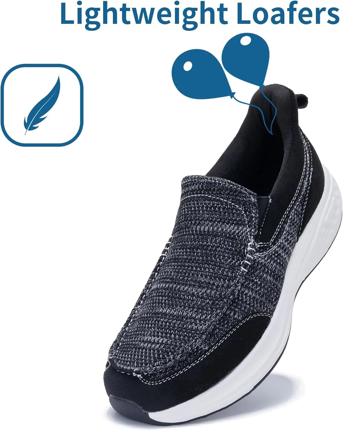 N BESUNEW Loafers for Men with Slip On/Comfortable Men's Arch Support Walking Shoes/Sneakers for Plantar Fasciitis US 7-13