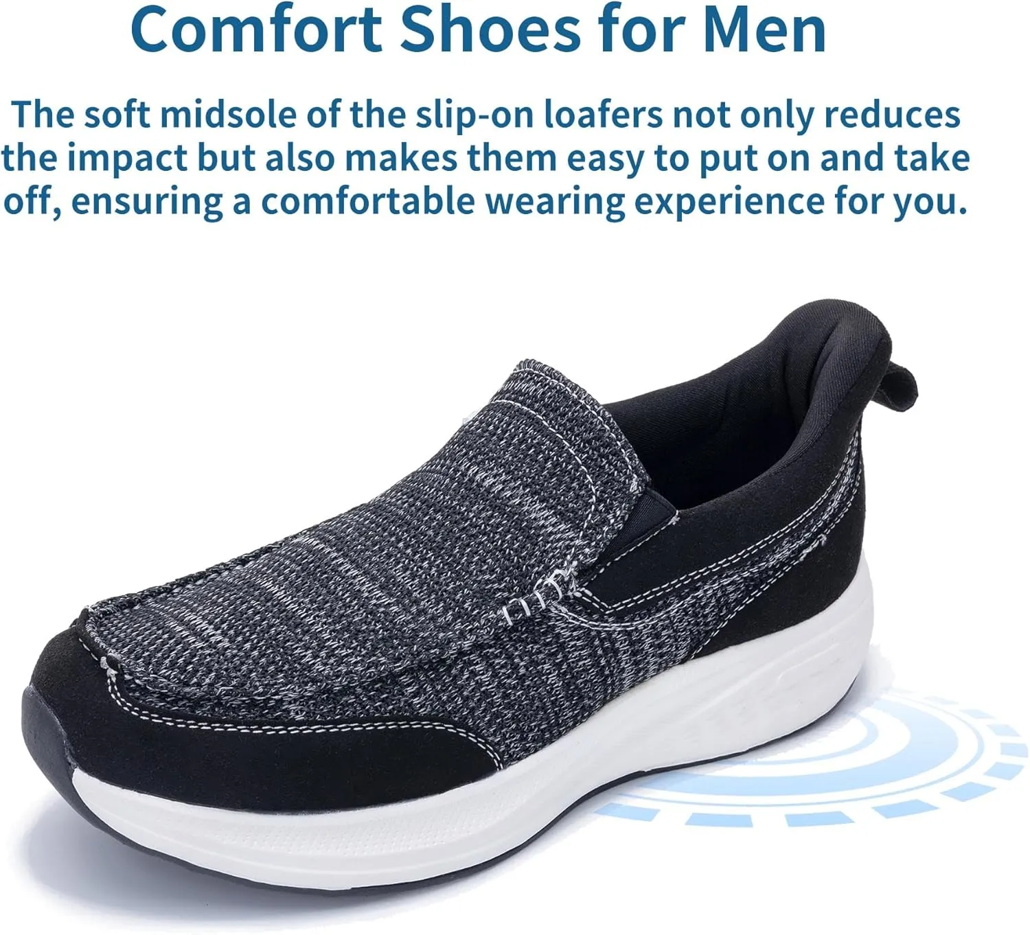 N BESUNEW Loafers for Men with Slip On/Comfortable Men's Arch Support Walking Shoes/Sneakers for Plantar Fasciitis US 7-13