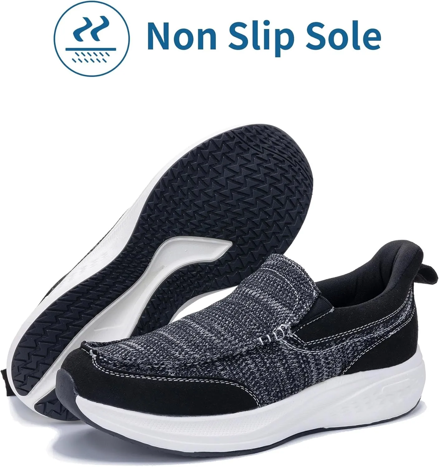 N BESUNEW Loafers for Men with Slip On/Comfortable Men's Arch Support Walking Shoes/Sneakers for Plantar Fasciitis US 7-13