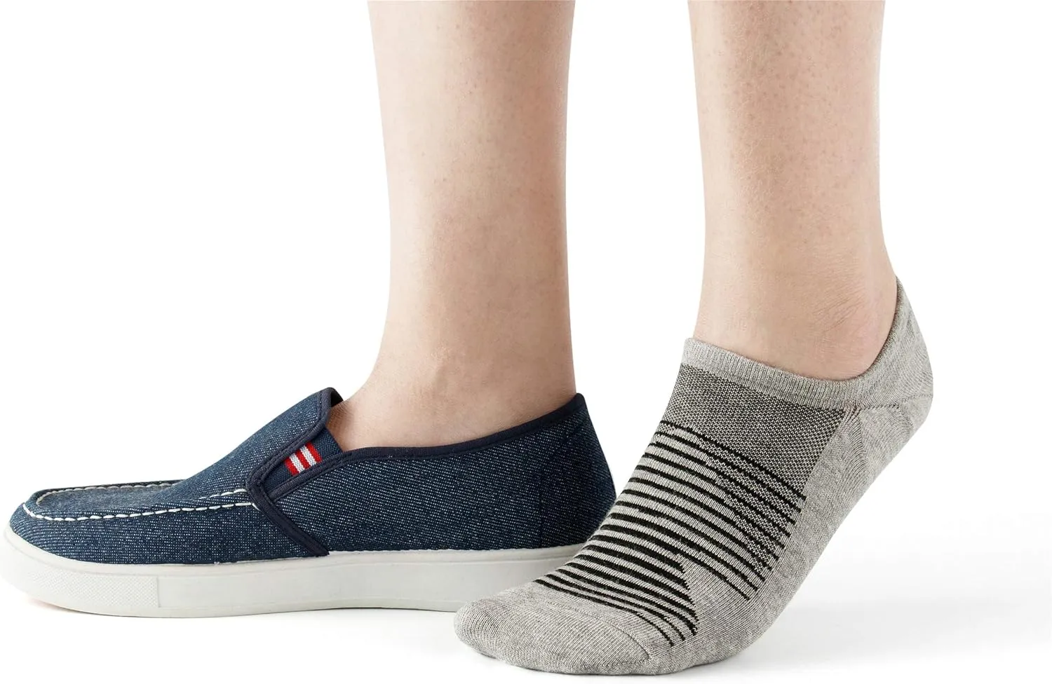 No Show Socks for Men&Women-Low Cut with Non Slip Grip-Invisible Socks for Oxfords Sneakers Size7-12 5 Pairs