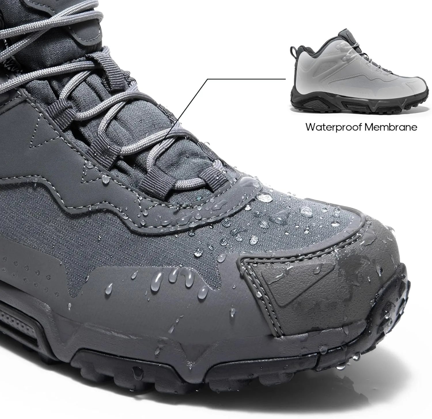 NORTIV 8 Men's Waterproof Hiking Boots Lightweight Mid Ankle Trekking Trails Outdoor Boots