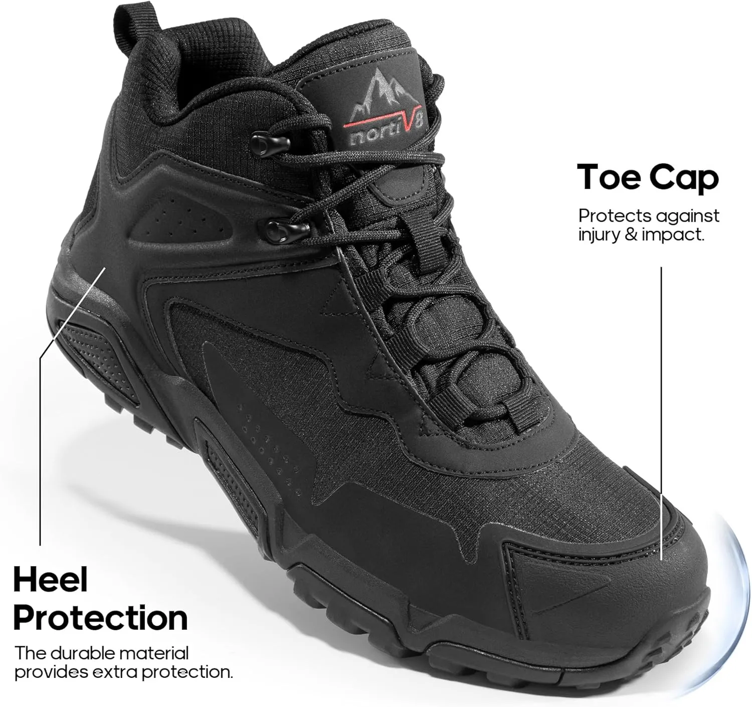 NORTIV 8 Men's Waterproof Hiking Boots Lightweight Mid Ankle Trekking Trails Outdoor Boots