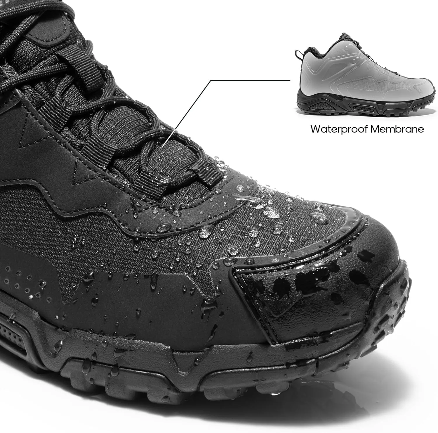 NORTIV 8 Men's Waterproof Hiking Boots Lightweight Mid Ankle Trekking Trails Outdoor Boots